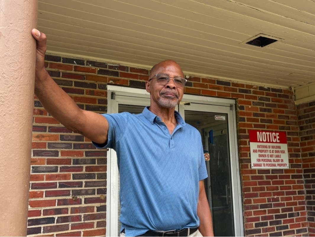 Earl Williams, former community development director of the Thomasville Community Development Corp., stands in front of a building the city hoped would be turned into a healthcare clinic in Dewey City.