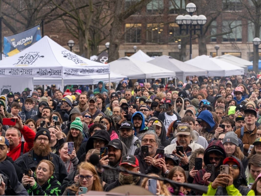 2025 Hash Bash on The Diag at the University of Michigan in Ann Arbor. 