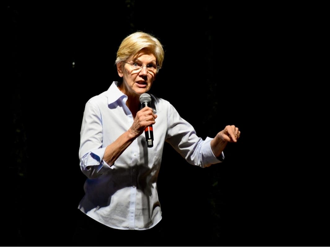 U.S. Sen. Elizabeth Warren (D-Massachusetts) at a rally for then-U.S. Rep. Andy Levin in Pontiac on July 24, 2022.