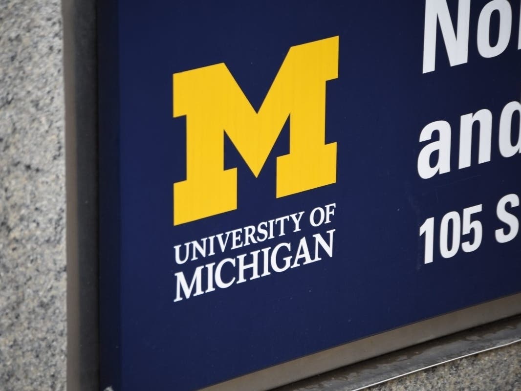 A building sign at the University of Michigan in Ann Arbor. April 29, 2026.