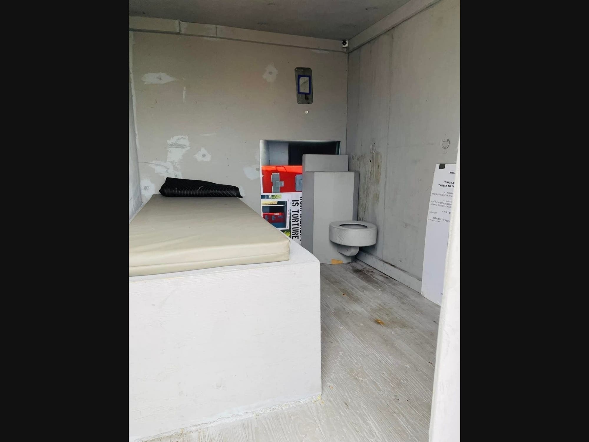 Replica of a solitary confinement cell in Wisconsin