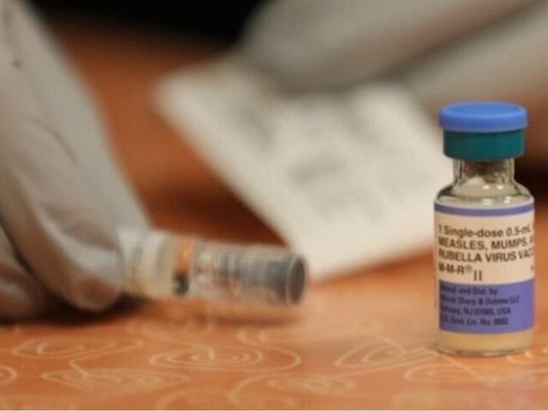 A single dose of the MMR vaccine, which protects against measles, mumps and rubella. 