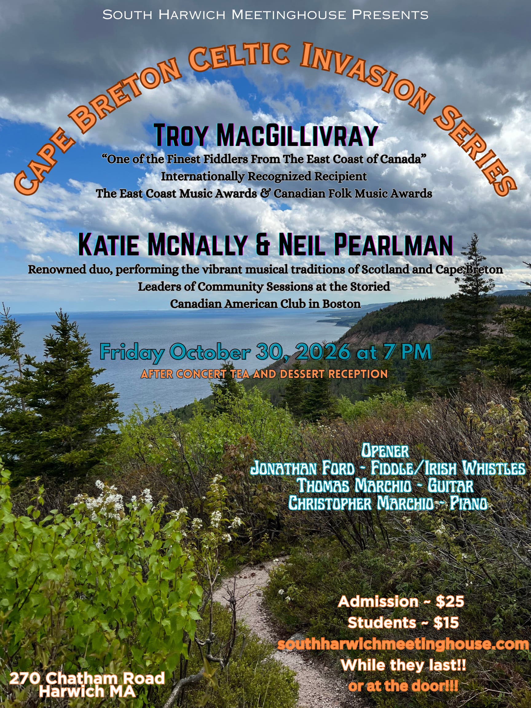 Cape Breton Celtic Invasion: Troy MacGillivray, Katie McNally & Neil Pearlman