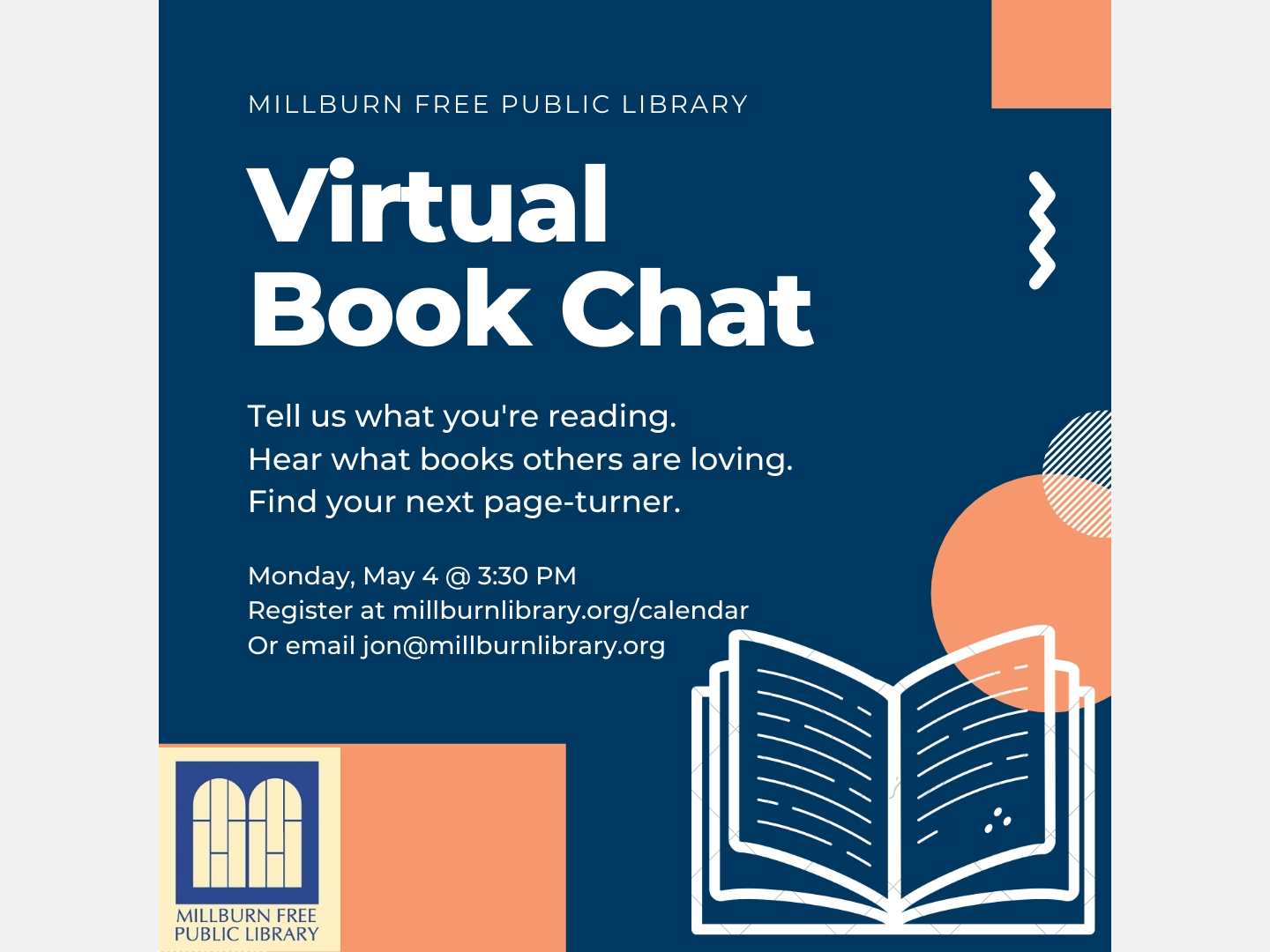 Virtual Program Book Millburn Library Virtual Programs April 26-May10 | Millburn, NJ Patch