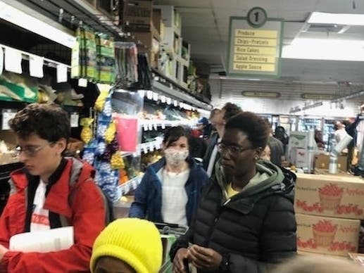 Longtime Park Slope Food Coop member Meredith Davis snapped photos of what she called a "petri dish" for coronavirus in the crowded grocery.