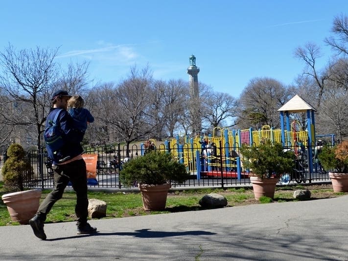 The mayor's office closed two playgrounds in Fort Greene Park over coronavirus distancing concerns. 