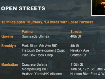 Mayor Bill de Blasio announced Wednesday that a stretch of Fourth Street will be part of the city's "Open Streets" program.