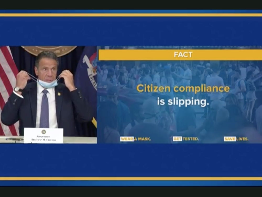 "Citizen compliance is slipping. That is a fact,” Gov. Andrew Cuomo said as he warned "local government" to enforce anti-coronavirus measures.