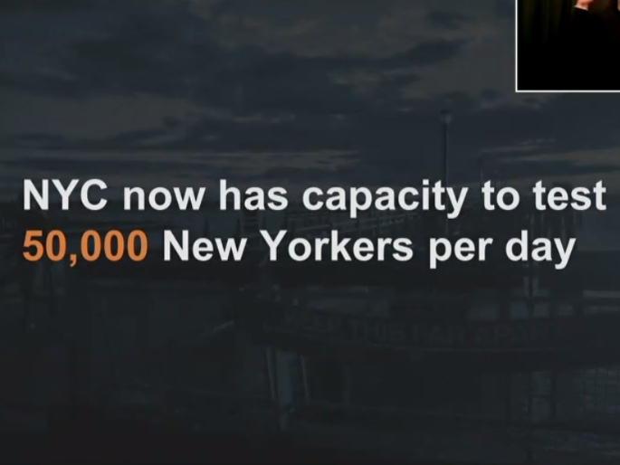 Mayor Bill de Blasio on Thursday provided an update on the city's testing regime and tracing program.