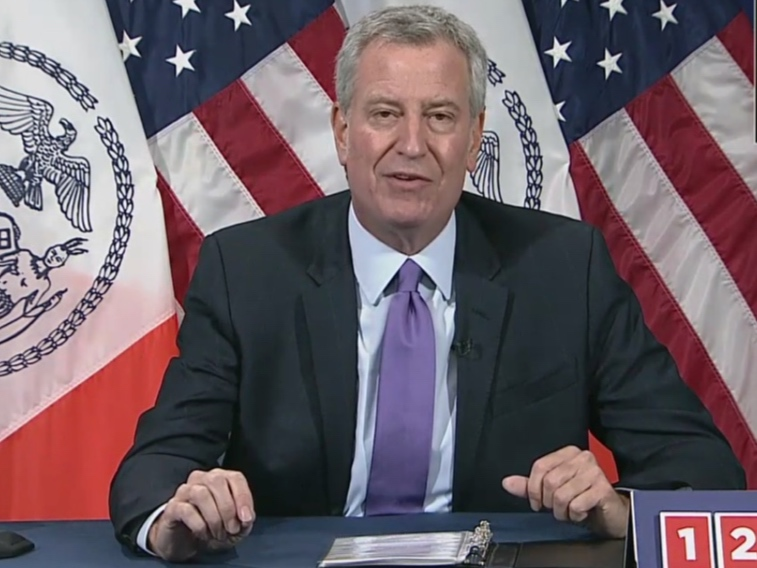 “It’s morally wrong, it’s legally unacceptable, it’s unconstitutional,” Mayor Bill de Blasio said of potential $12 billion funding threat.