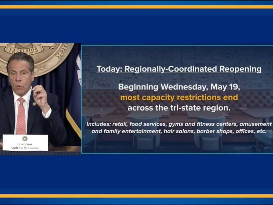 Gov. Andrew Cuomo said Monday that most capacity limits for retail, food services and more soon will end across the tri-state region, with some modifications for New York.