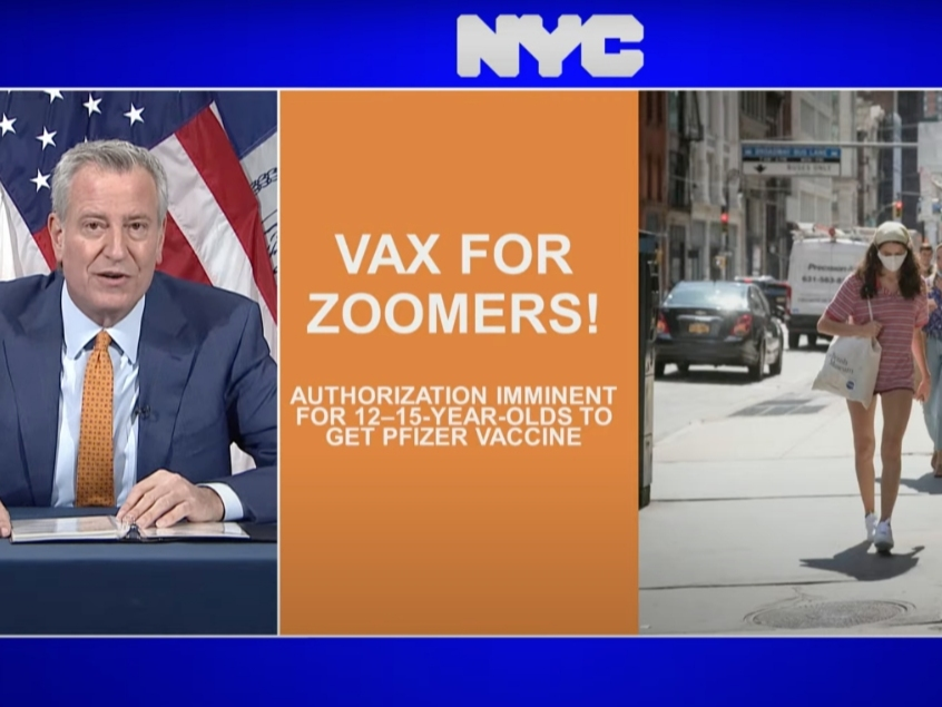 Mayor Bill de Blasio talks to today's youth.