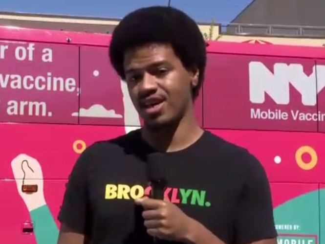 Dante de Blasio will ride the city's "vaccine bus" across the boroughs to encourage youths to get their shots against COVID-19.