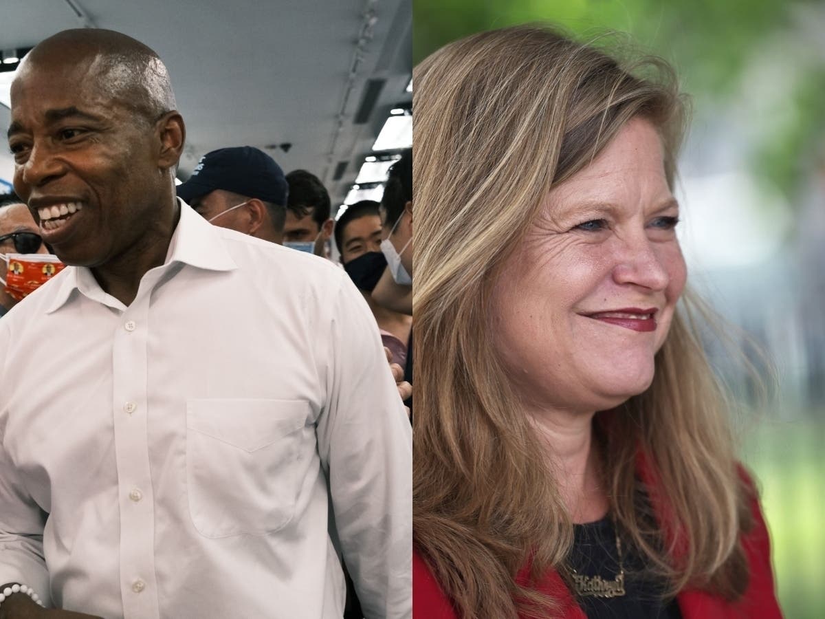 A new poll found Eric Adams holds a lead over Kathryn Garcia and could win the Democratic primary after 12 rounds of ranked-choice voting. 