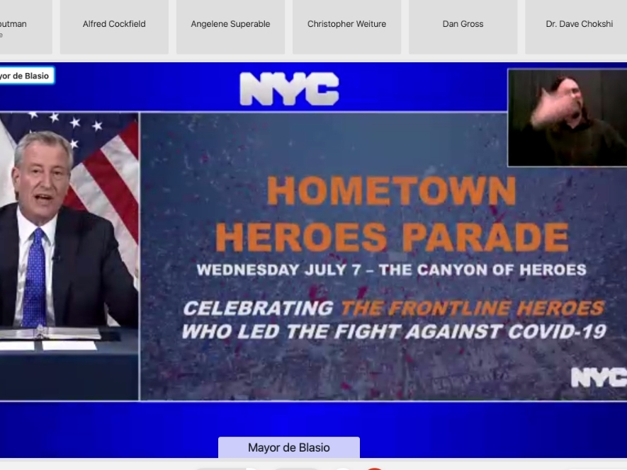 Mayor Bill de Blasio promised the July 7 parade for essential workers will be in the tradition of ticker tape parades.
