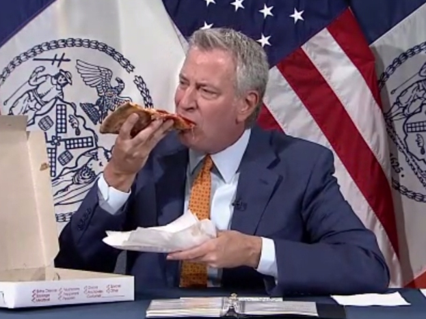 “Mmm, ranked-choice voting,” Mayor Bill de Blasio said while biting into a pepperoni slice. “I didn’t know it would be this delicious.”