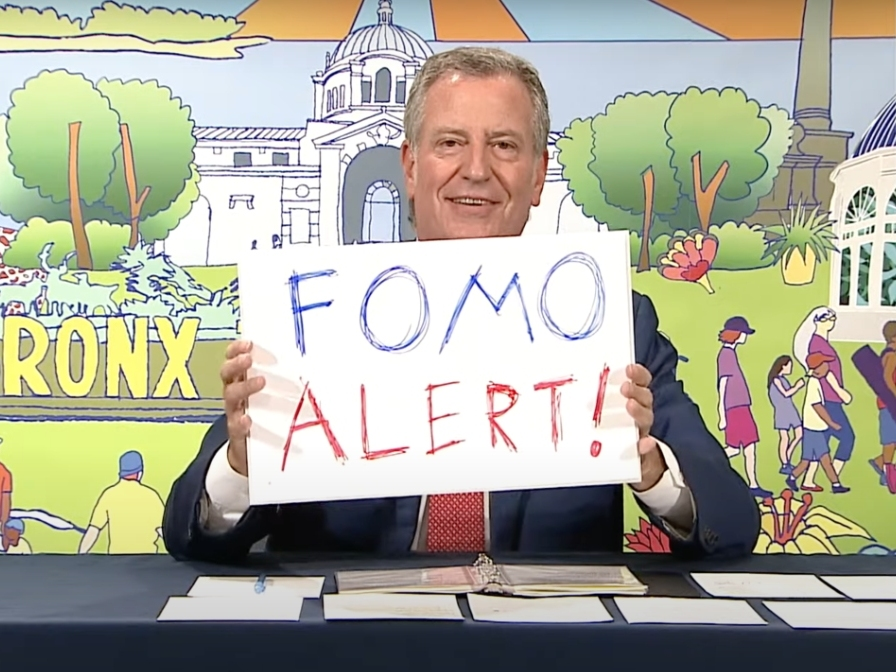 Mayor Bill de Blasio issued a "FOMO Alert" for concerts in every borough from Aug. 16 to 21, ending with a huge Central Park show.
