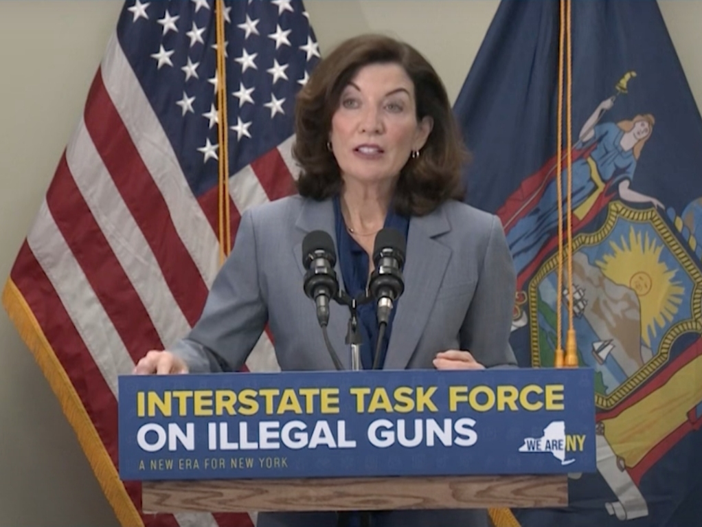Gov. Kathy Hochul Hochul acknowledged and downplayed the differences between herself and the Mayor Eric Adams over bail reform. She said the mayor's proposal can be considered by legislators.