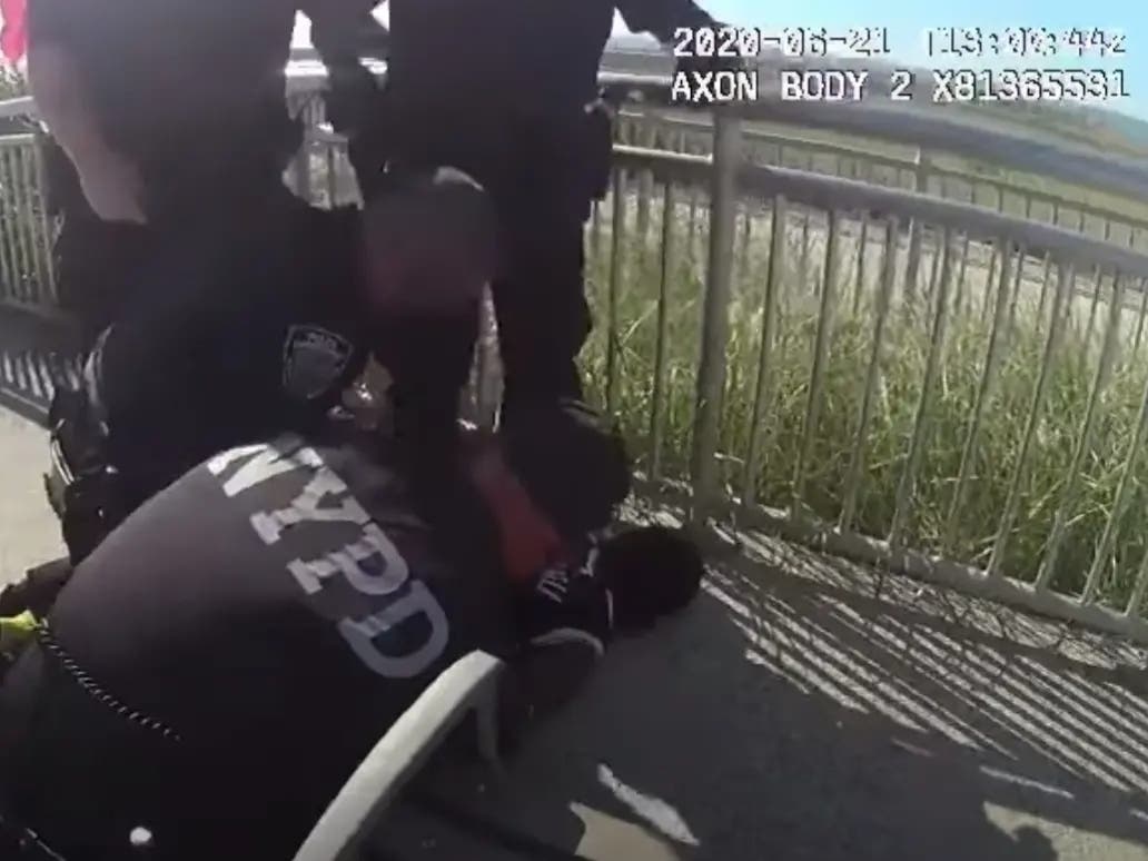 Former officer David Afanador was accused in June 2020 of using an illegal chokehold in a Rockaway Beach arrest caught on video. He was sentenced this week in an unrelated gun case.