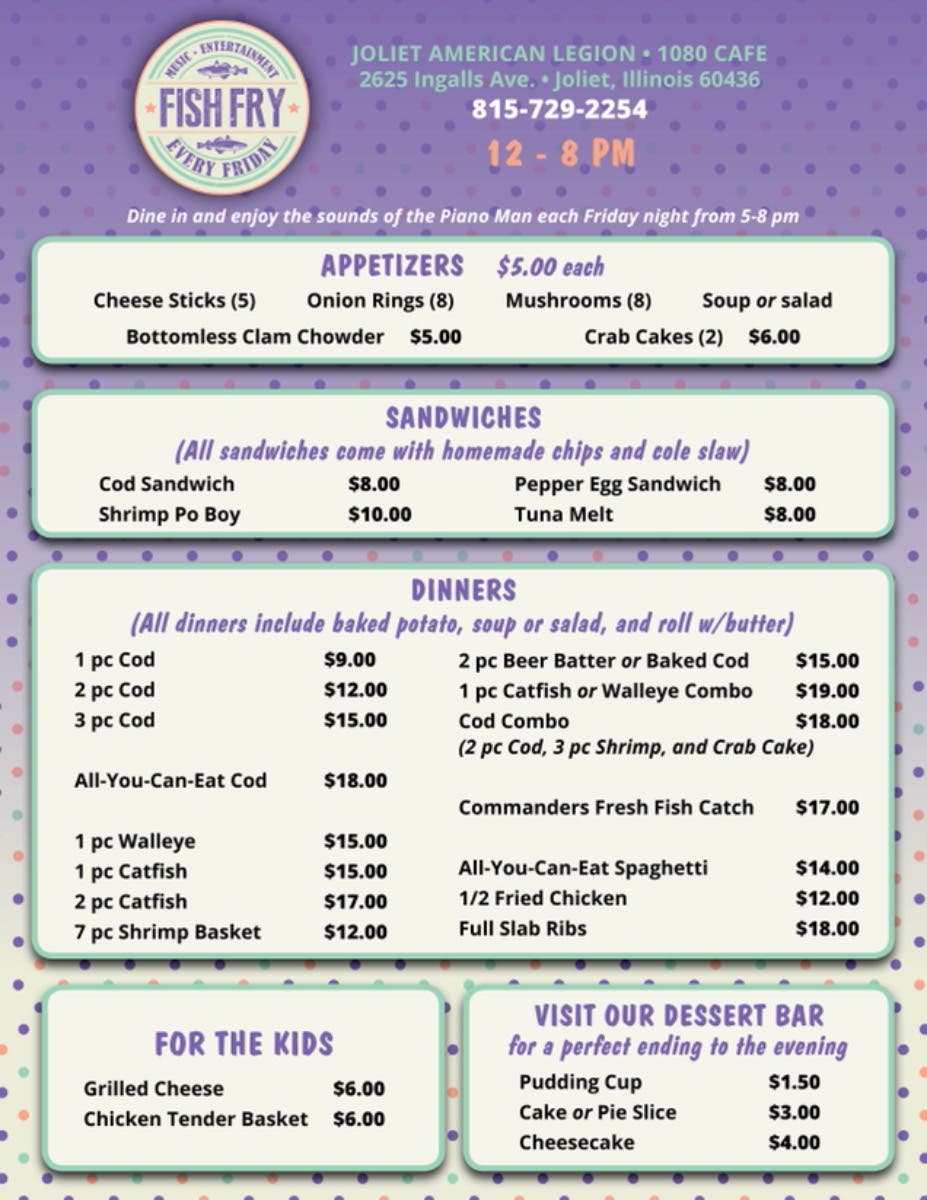 Feb 5 Friday Night Fish Fry Joliet, IL Patch