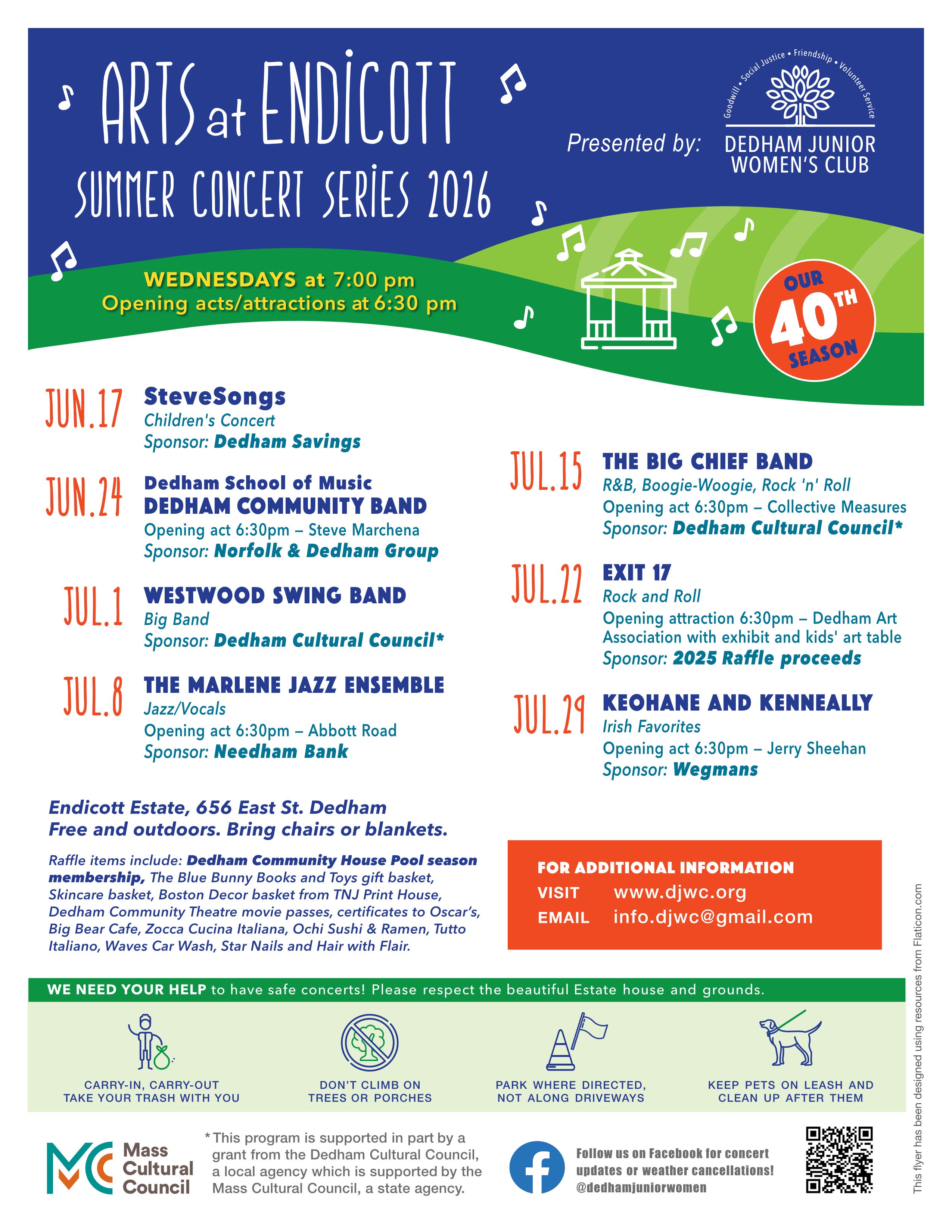 Dedham Junior Women's Club Arts At Endicott Summer Concerts