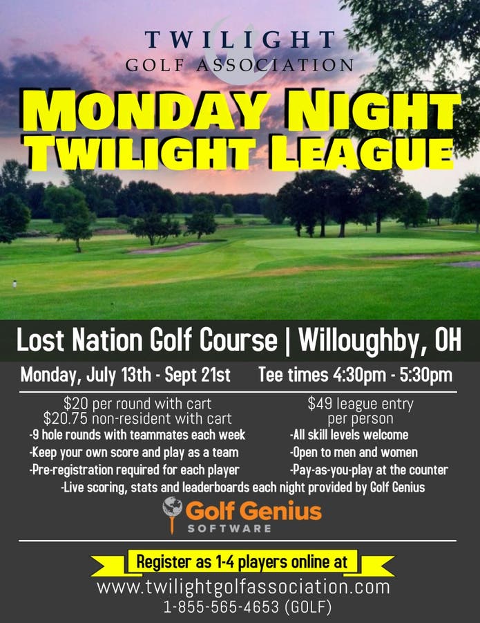 Jul 13 Monday Twilight League At Lost Nation Golf Course Mentor OH 