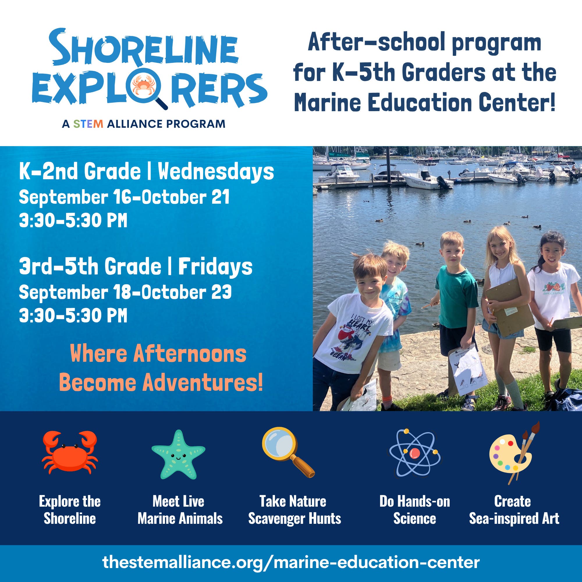 After-School Fall Program at Marine Education Center in Mamaroneck! 🔎🐟🦀