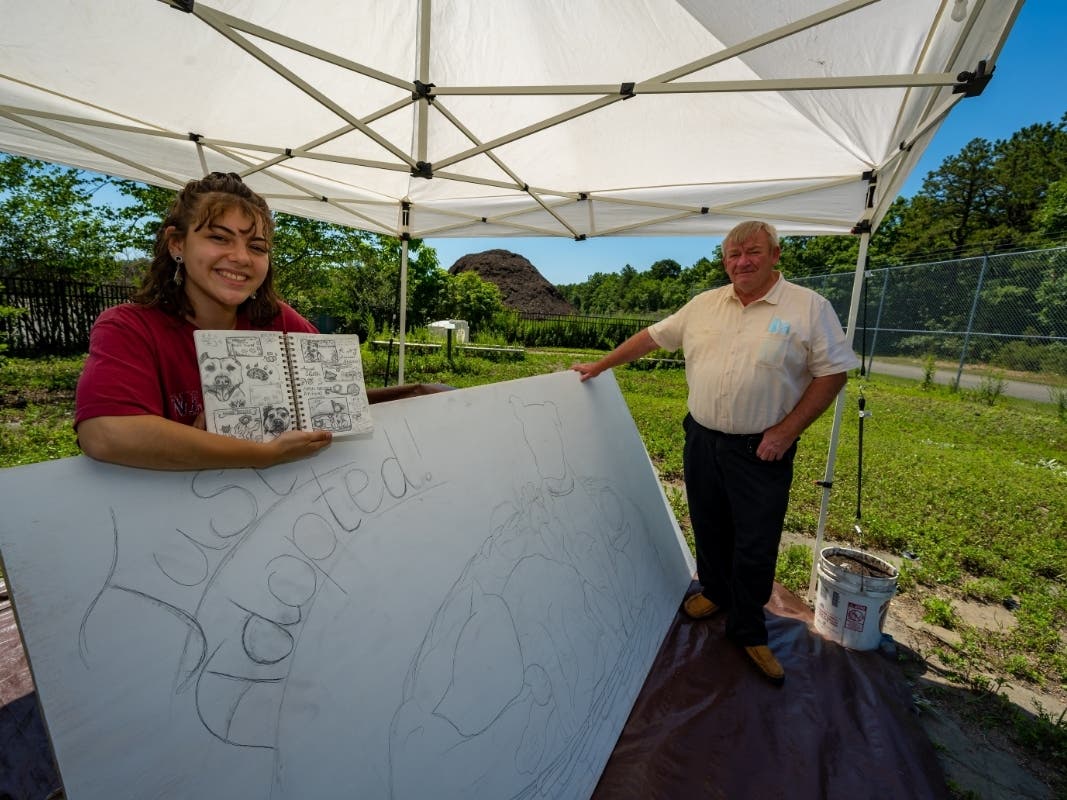 O'Reilly also painted the oyster life cycle mural at the Islip Shellfish Hatchery in East Islip last year.