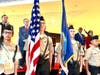 Members of Sterling High School ROTC present colors at the Fallen Comrade Ceremony at Voorhees Town Center. 