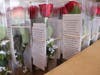 The roses were individually boxed and came with a note and button that said "love", "kindness", or "I am loved".