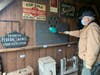 Member Joe Naylor showing the collection in the Historical Barn