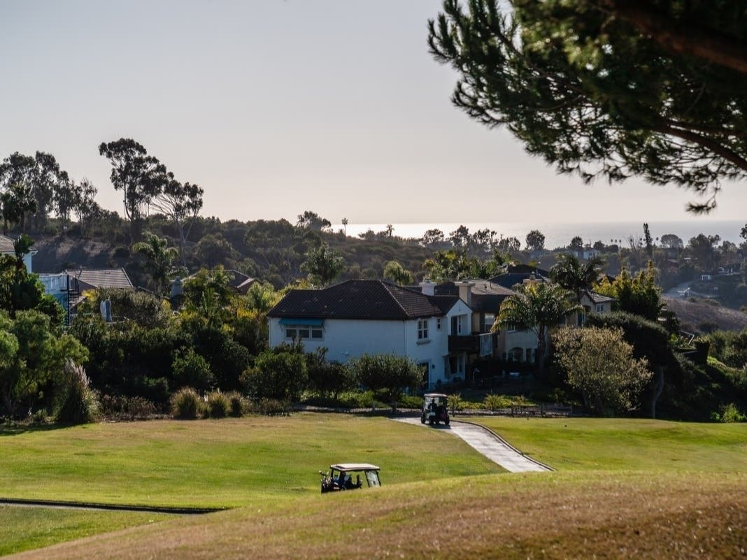 View of homes and a section of the Encinitas Ranch Golf Course off Quail Gardens Drive in Encinitas on Jan. 29, 2025. 