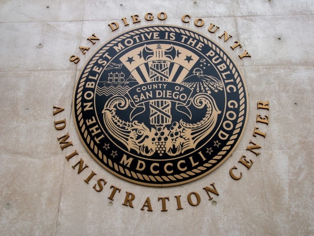 The San Diego County Administration Center logo 