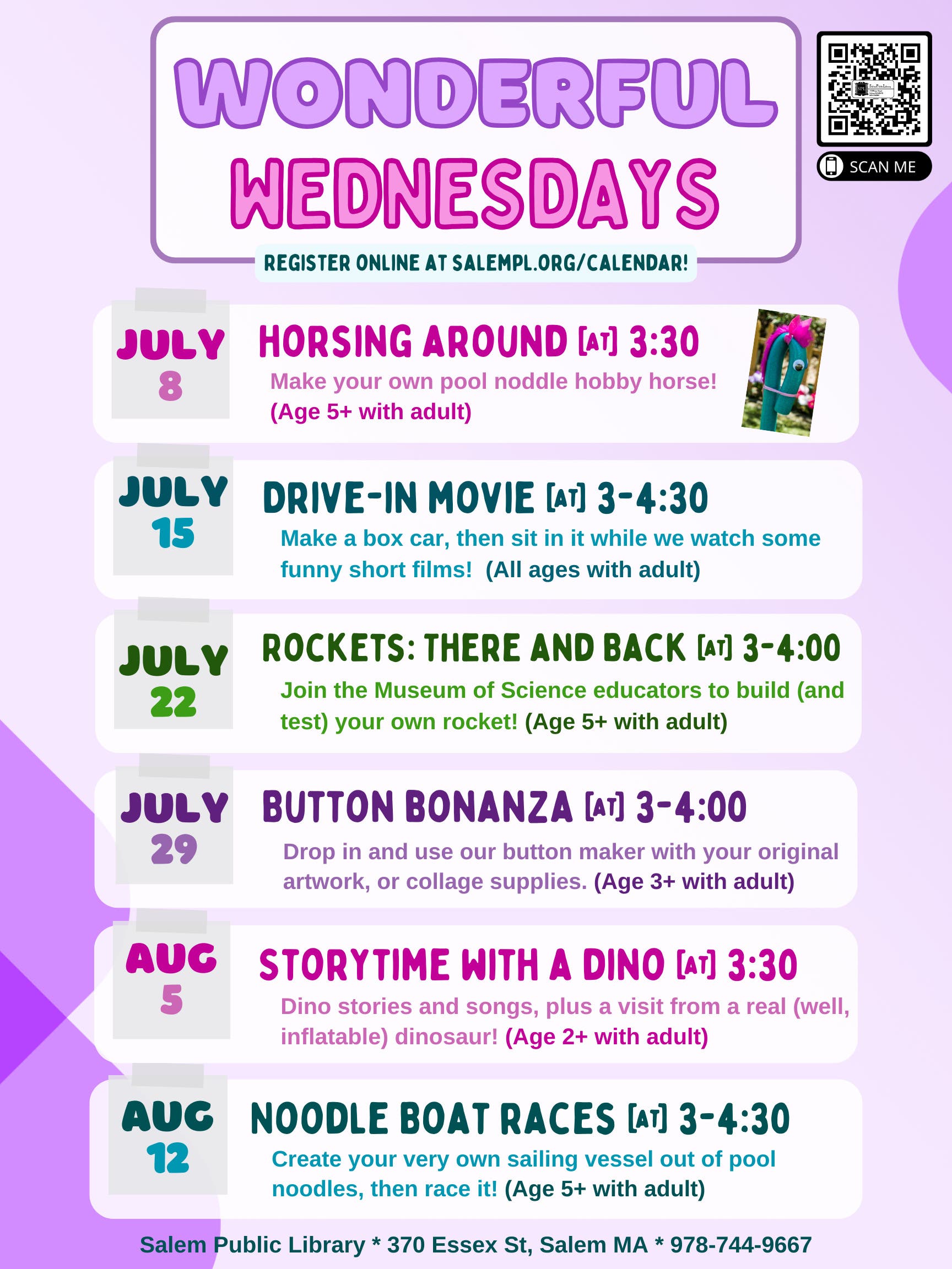 Wonderful Wednesdays: Noodleboat Races for ages 5+