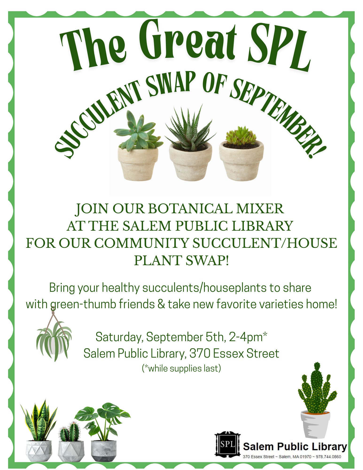 Salem Public Library's Succulent and House Plant Swap