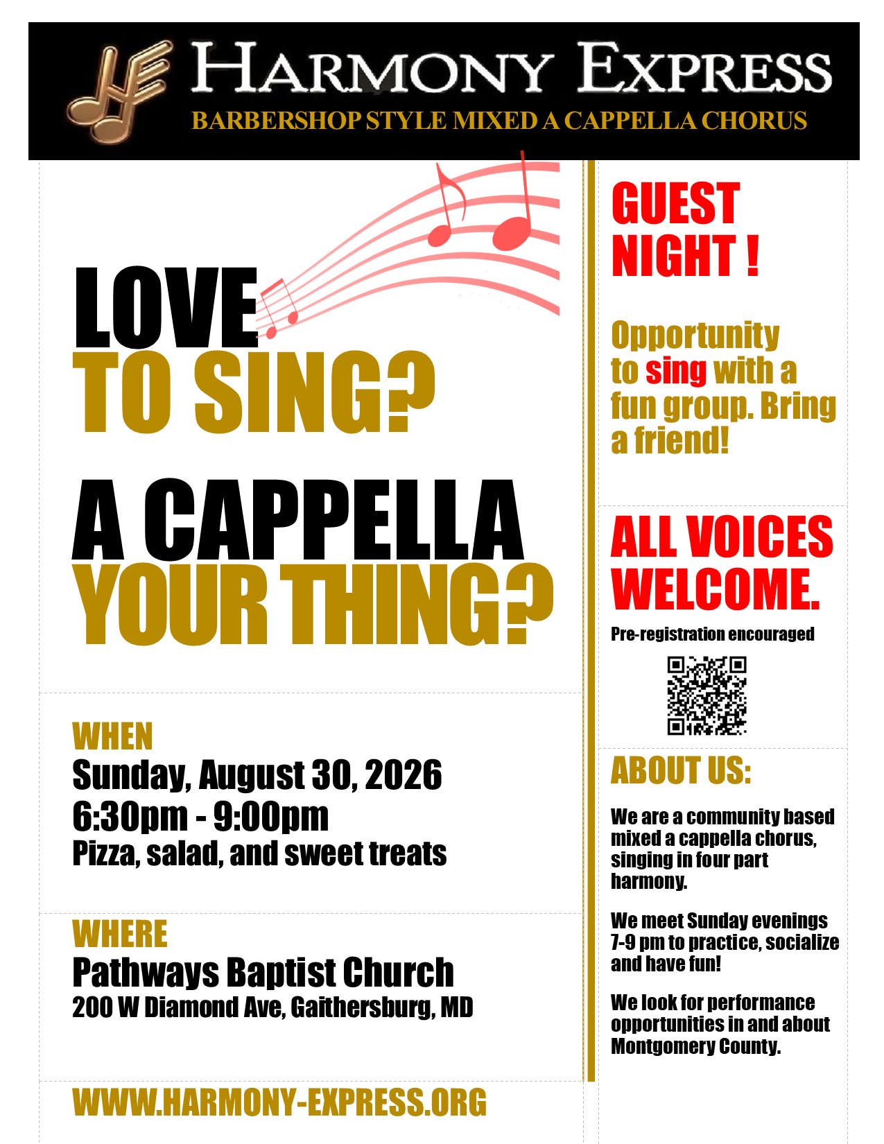 Harmony Express Guest Night