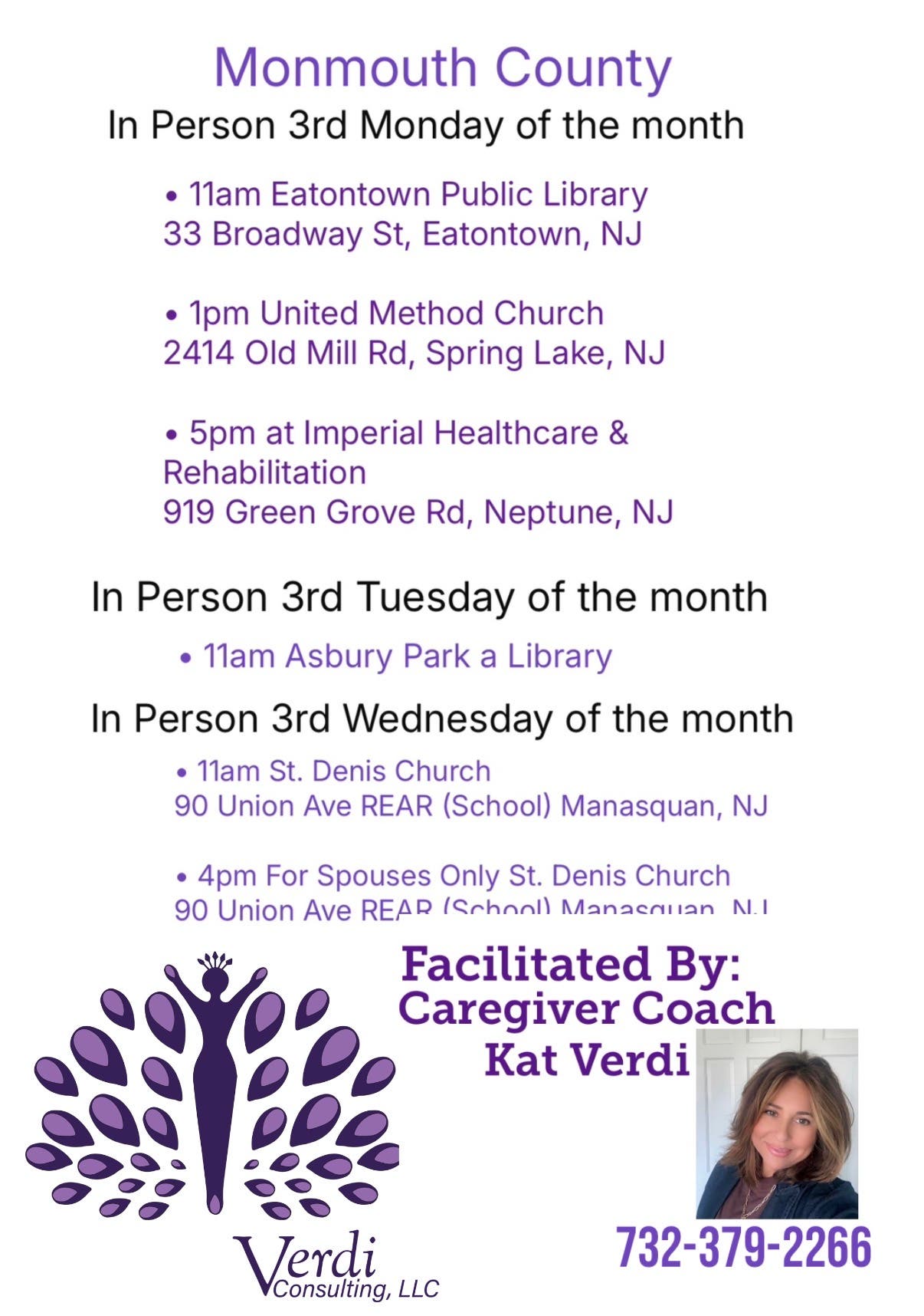 Caregiver Support Groups Sessions in Monmouth County