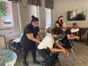 Left: Sonia, Right: Emily receiving a massage. 
