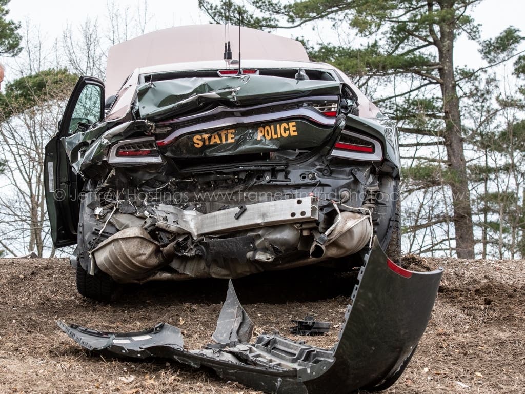 NH State Trooper Injured After Car Crashes Into Cruiser In Merrimack ...