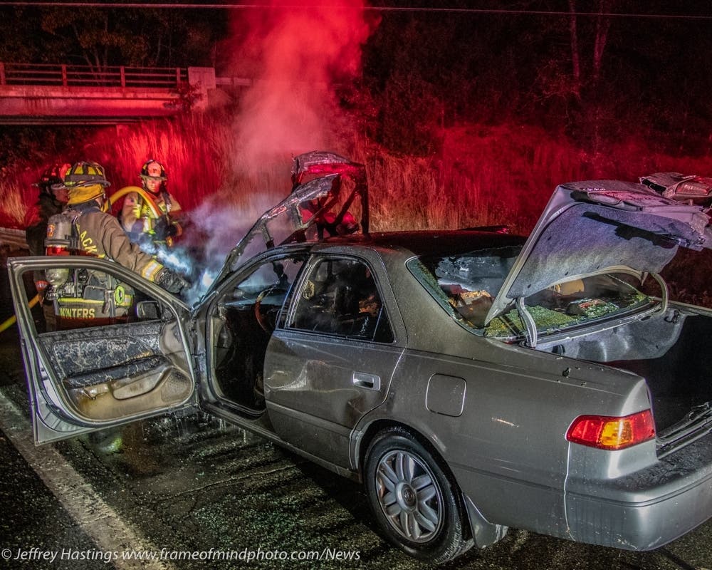 Occupants Escape Injury After Car Bursts Into Flames On Turnpike ...