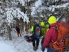 Pemi Valley Search and Rescue Team worked with NH Fish and Game to help extricate a Clinton, Massachusetts, man after a fall.