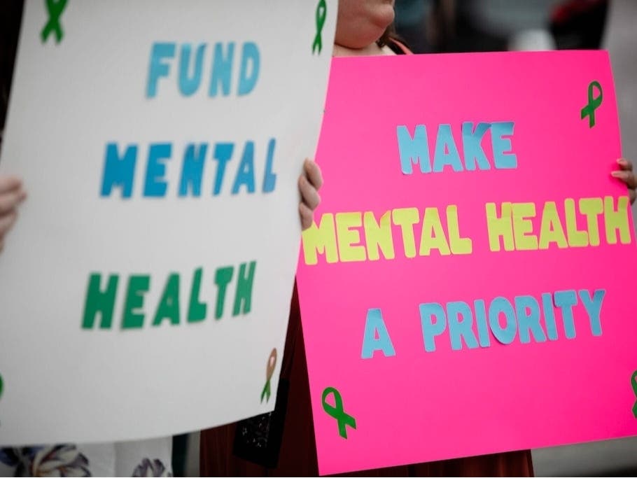People rally for mental health care funding at the Pennsylvania Capitol in 2022. Federal Medicaid cuts could threaten already-struggling psychiatric units at hospitals across the country. 