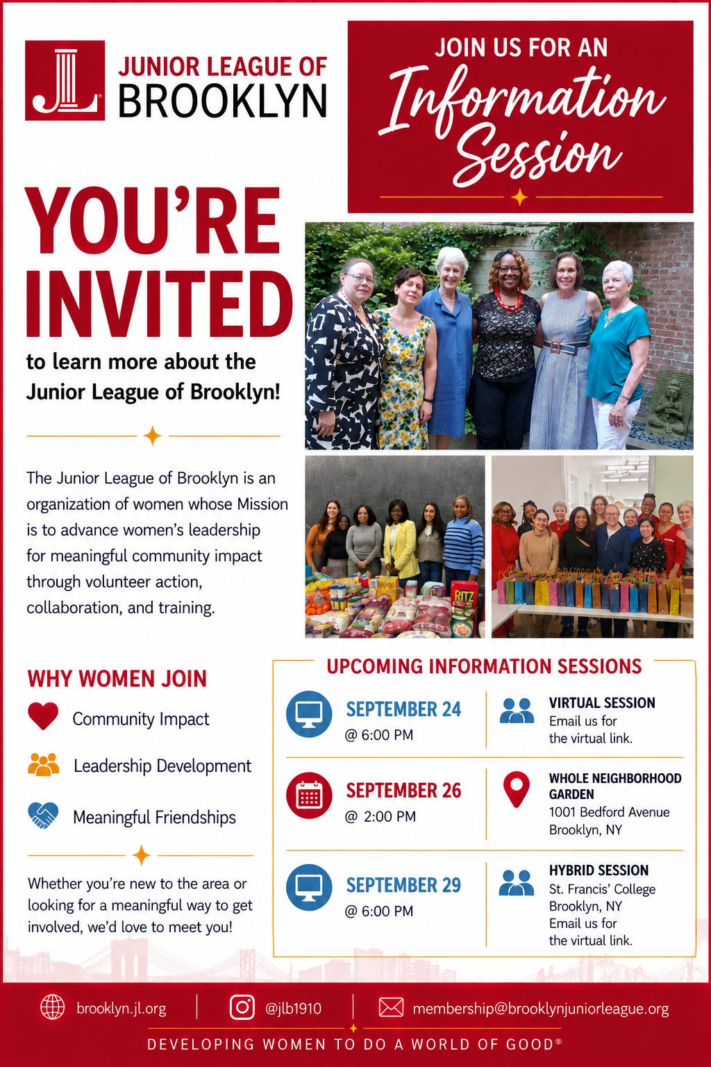 Junior League of Brookyn Information Sessions 
