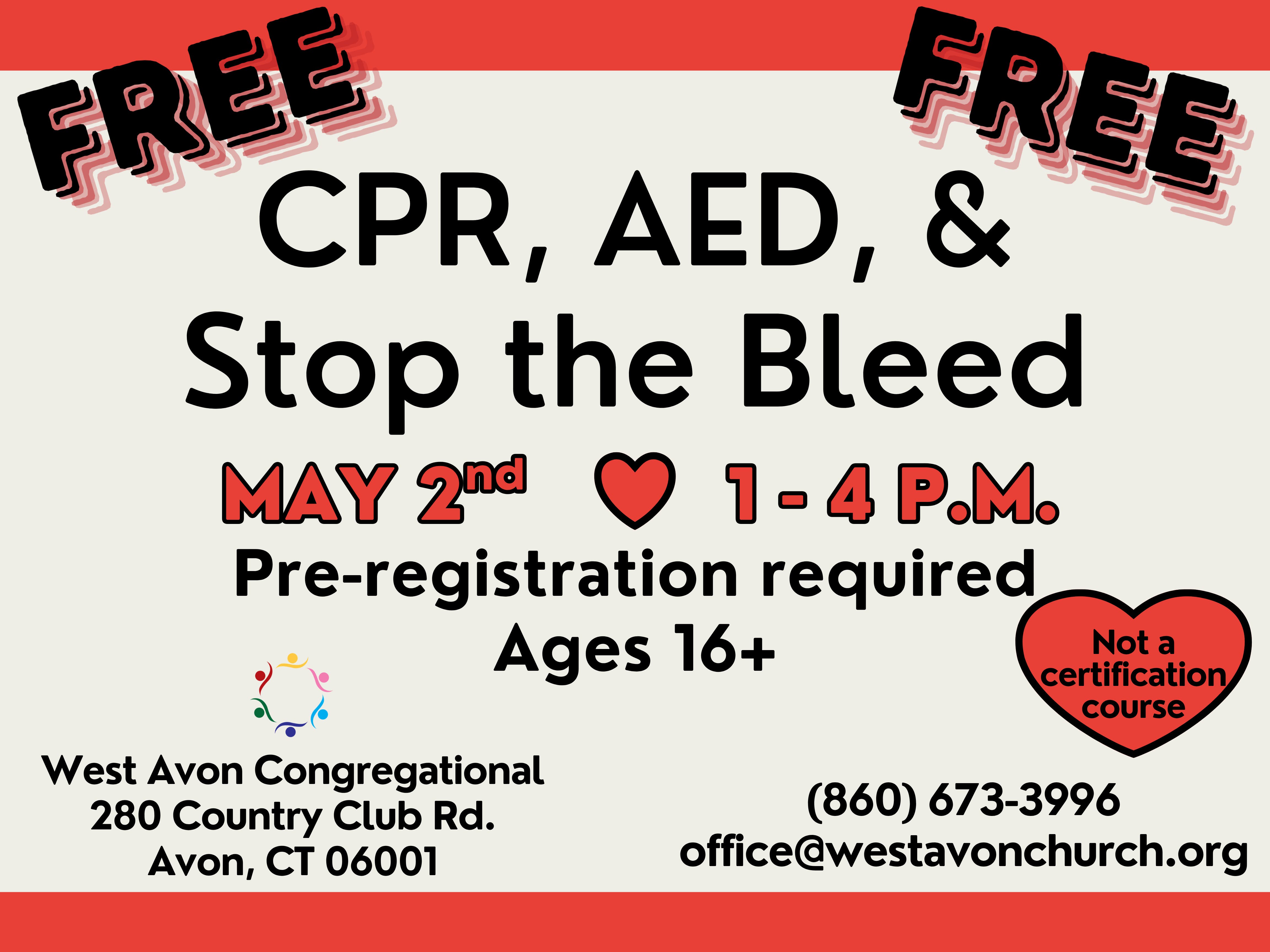 CPR, AED, & Stop the Bleed Class