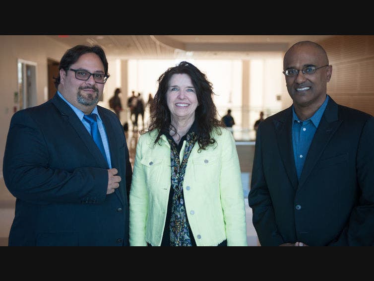 From left, Almaguel, Payne and Singh have been appointed to address cancer discovery and treatments at Loma Linda University Health. Photo credit: Ansel Oliver