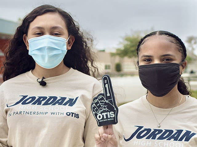 STEM CHALLENGE WINNERS – Students Andrea Lopez-Hernandez and Jayda Freeman were part of Jordan High School’s winning team.