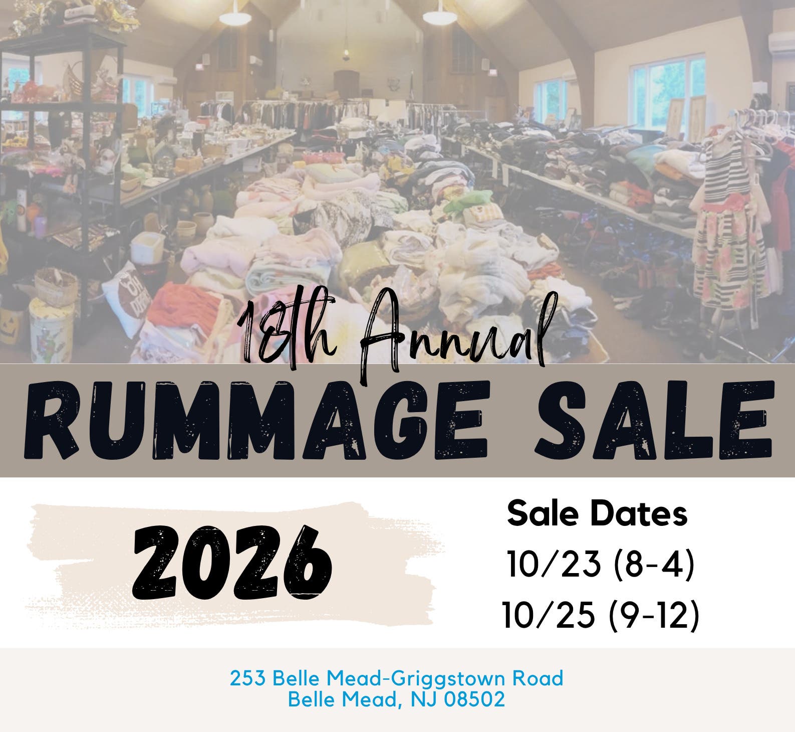 Huge RUMMAGE SALE on Friday 10/23 and Sunday 10/25