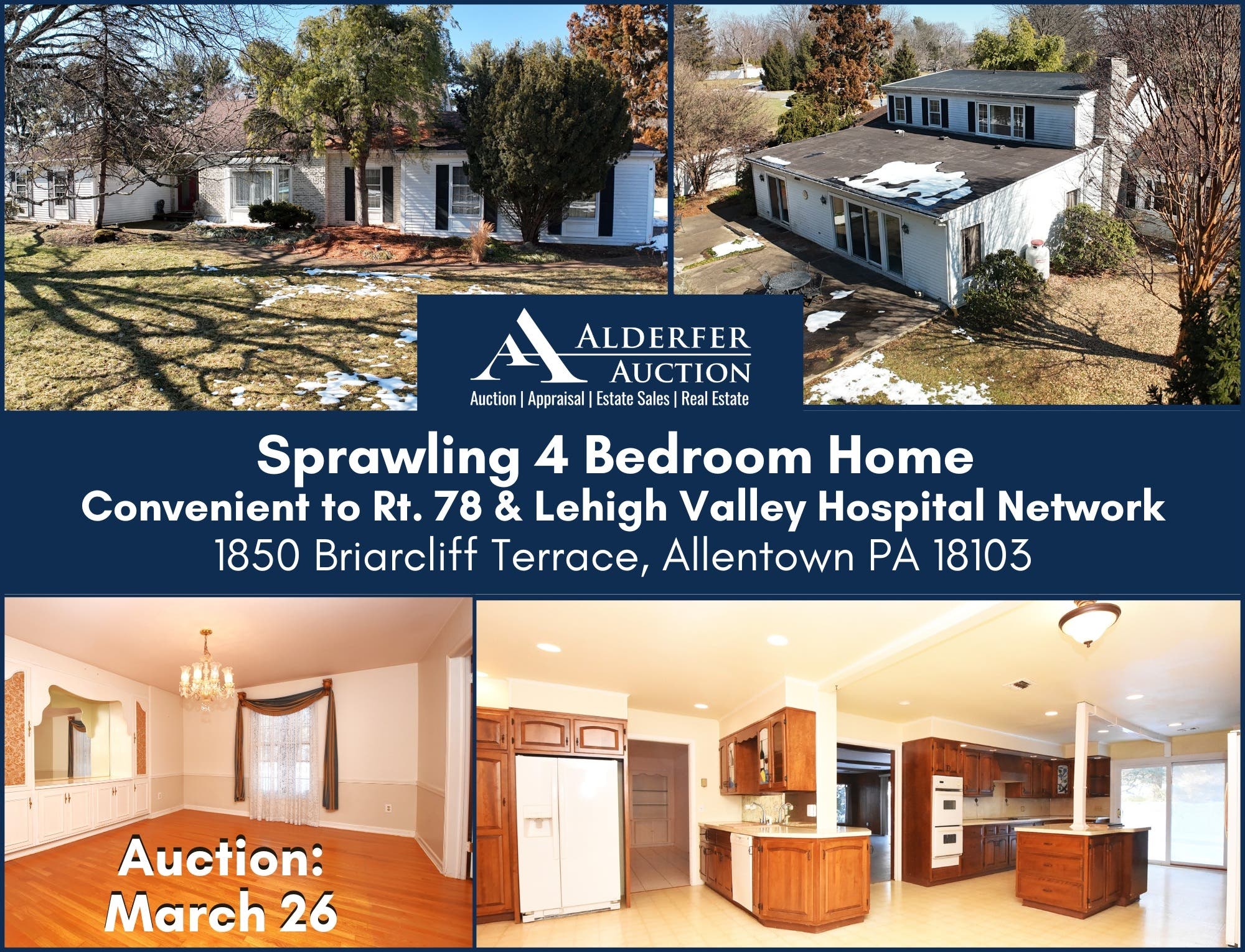 Sprawling 4-BR Home in Allentown Convenient to Rt 78 | Auction March 26