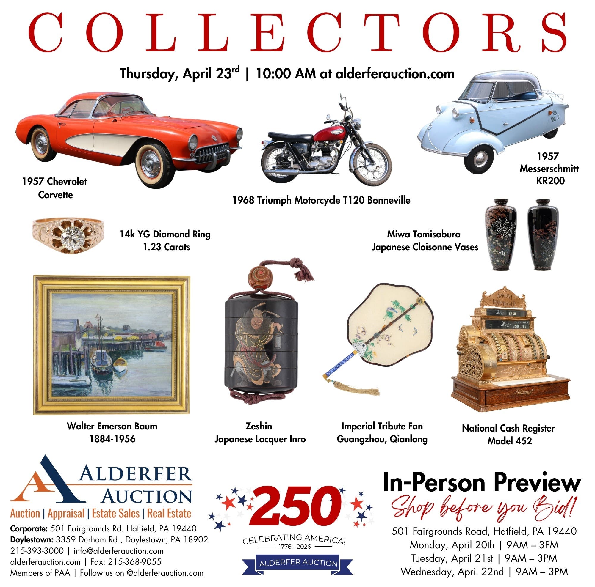 Collectors Online Auction | '57 Corvette | '57 Messerschmitt | Art | Antiques
