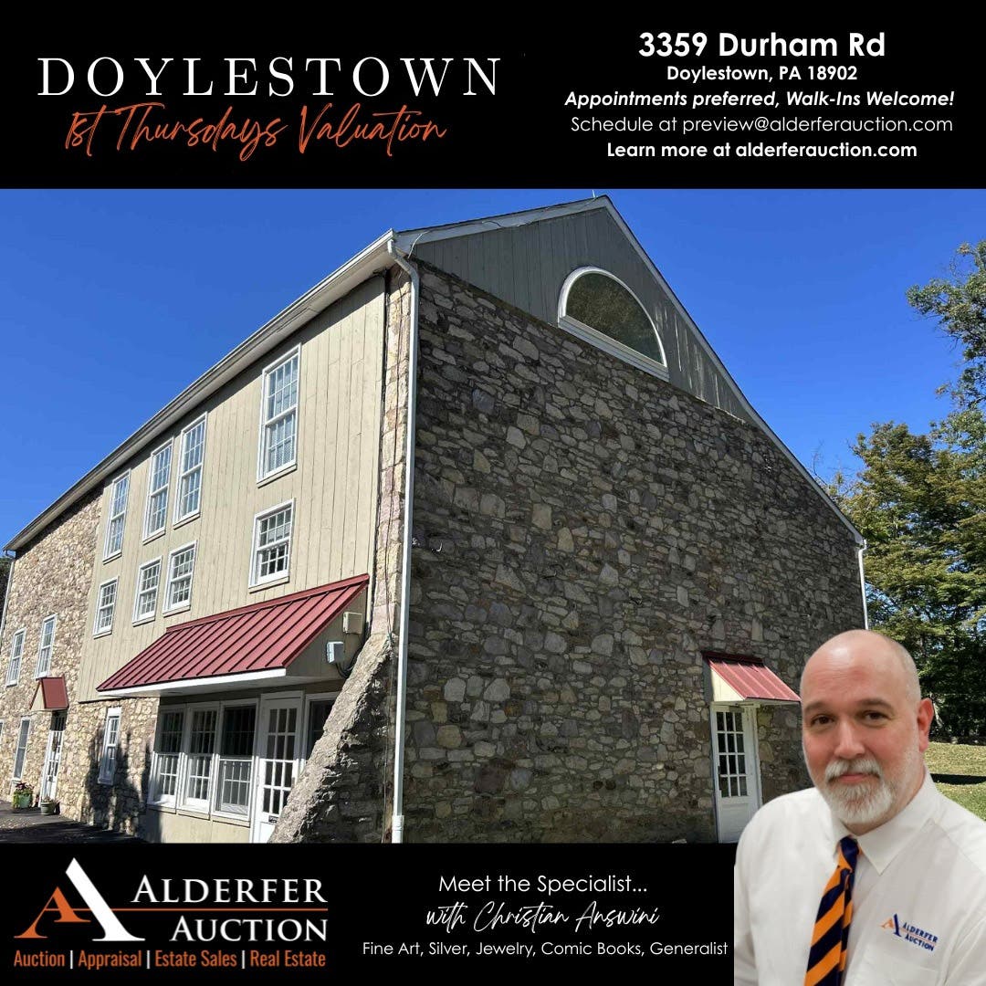 1st Thursday at Alderfer Auction Doylestown - Valuations with Fine Art Specialist Christian Answini